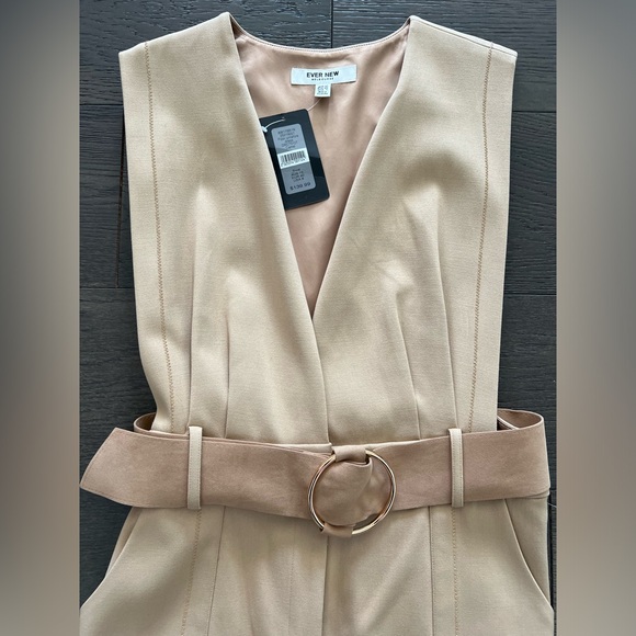 Ever New Womens Piper pinafore camel dress sz 8 - Picture 3 of 16